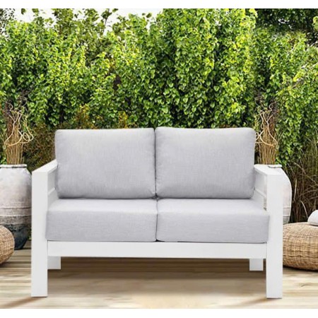 ChunKy White : Ghế Sofa Đôi Gỗ Sồi Kèm Nệm